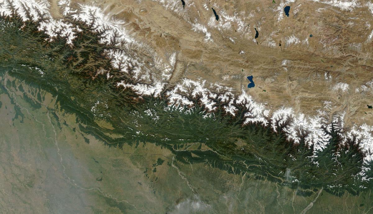 Kort over satellit-nepal live