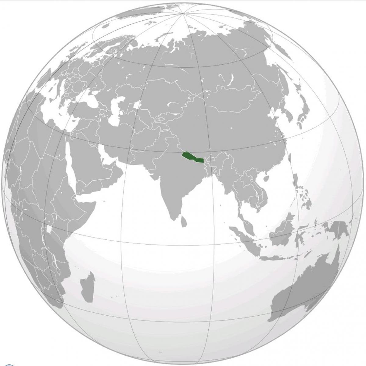Kort over jorden nepal