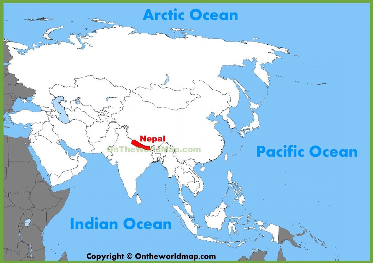 nepal i asien kort
