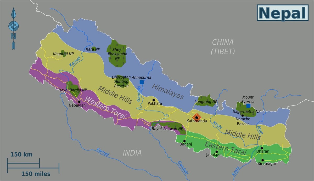 Kort originale nepal