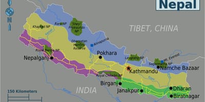 Mt everest, nepal kort