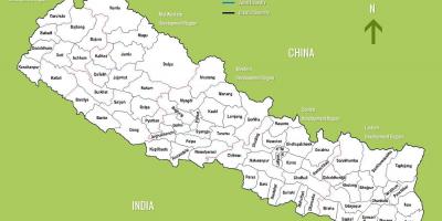 Et kort over nepal