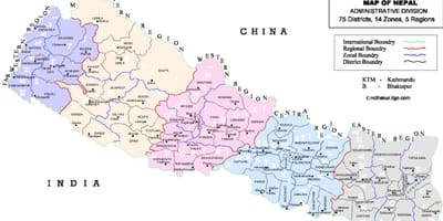 Kort over nepal vdc